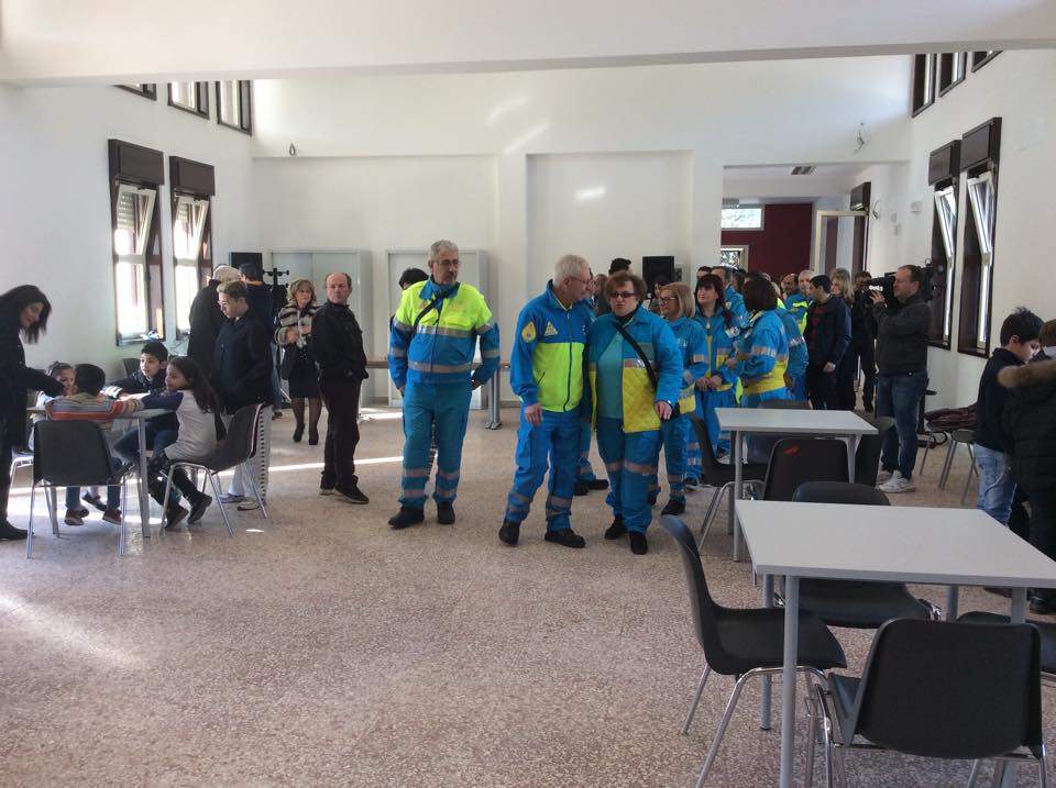 Un momento dell'inaugurazione di questa mattina