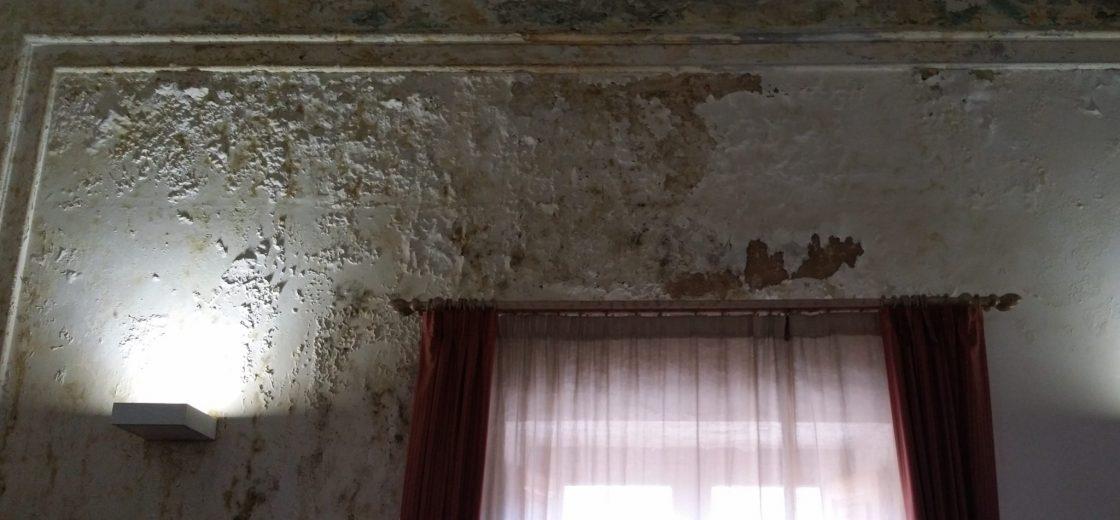 L'interno di una delle stanze dell'ex Palazzo Alessi