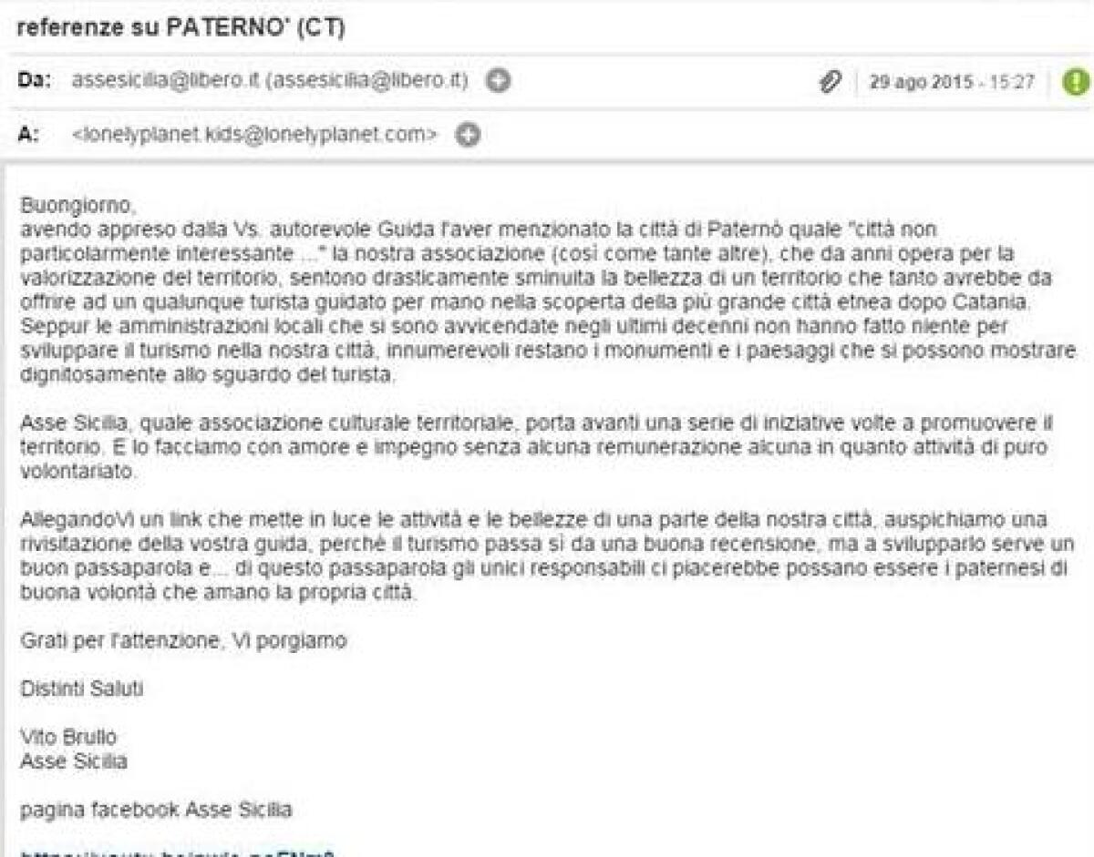 "Anche noi abbiamo scritto alla casa editrice: Paternò non merita questa diffamazione" - 