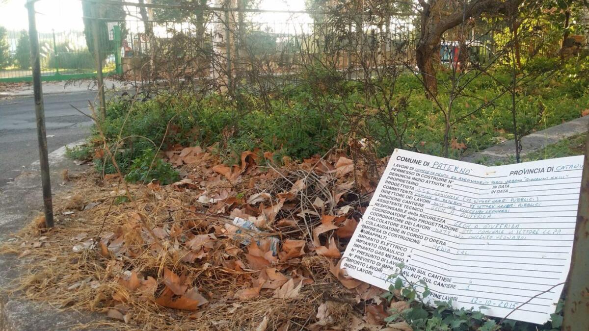 Parco del Sole, quel cartello dei lavori perso in strada tra le erbacce: scatto spietato di una faccenda sfuggita di mano - 