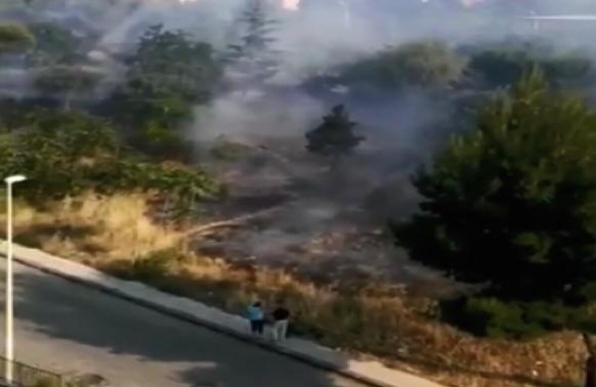 A fuoco il parco tra Corso Italia e Del Popolo - 