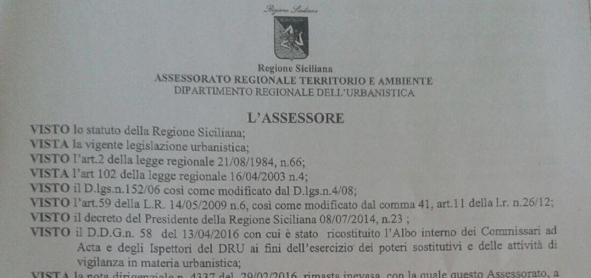 Prg, la Regione invia il Commissario ad acta - 