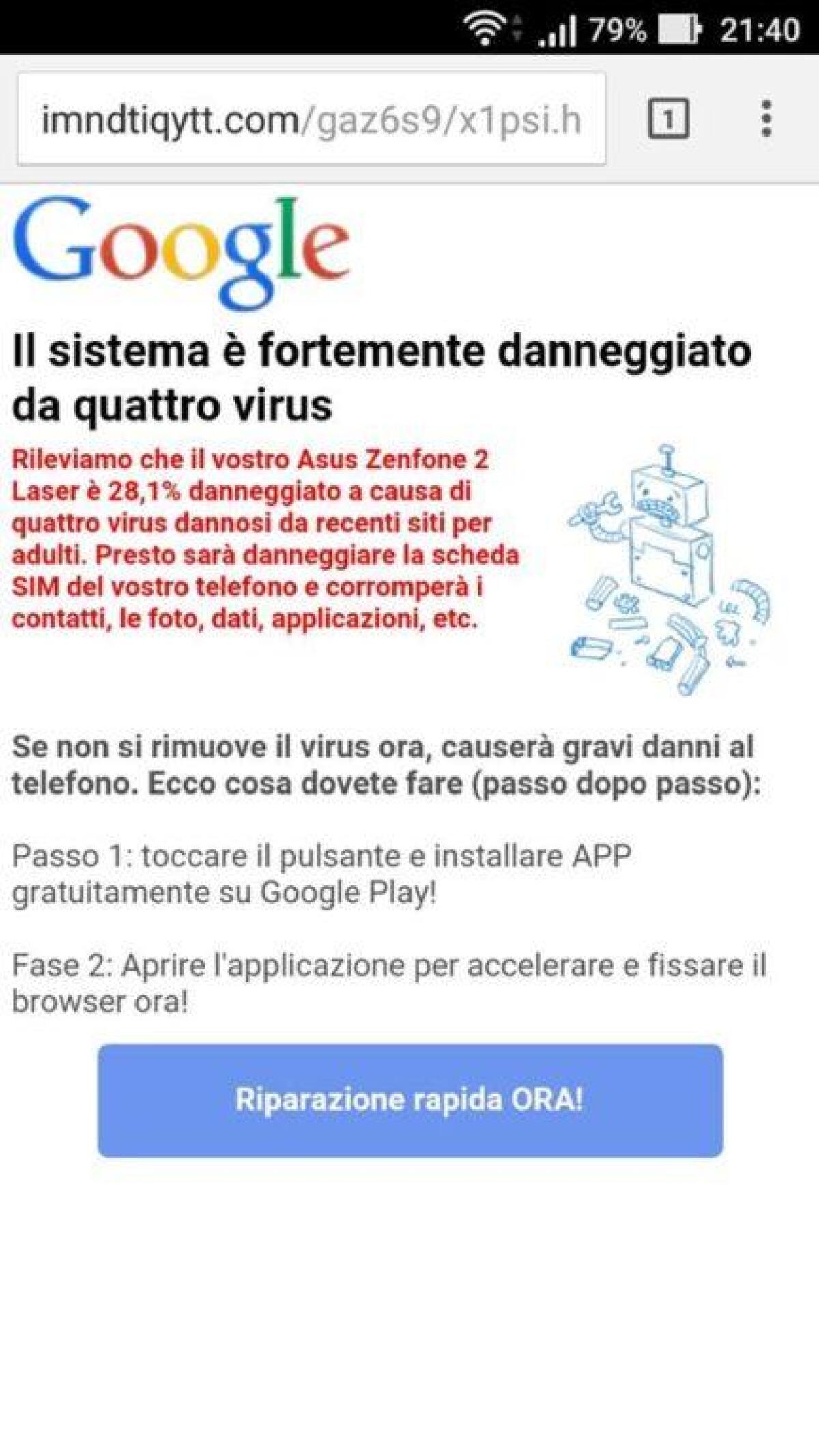 ATTENZIONE VIRUS PER APPARECCHIATURE ANDROID - 