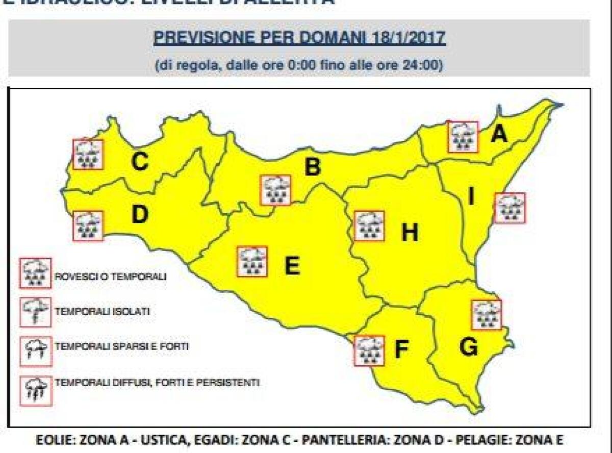 Piogge e gelo, a Catania codice giallo per la giornata di domani - 