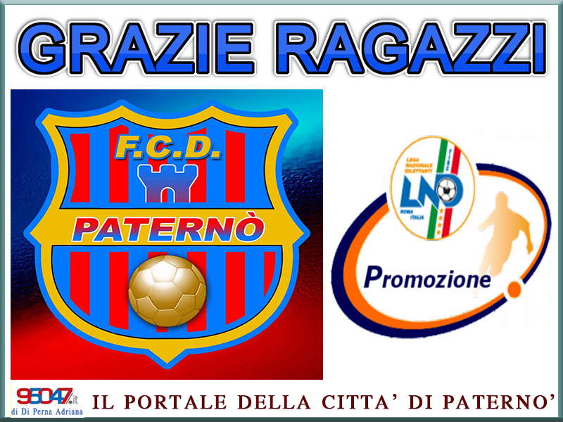 FCD PATERNO' CALCIO PROMOSSO IN PROMOZIONE