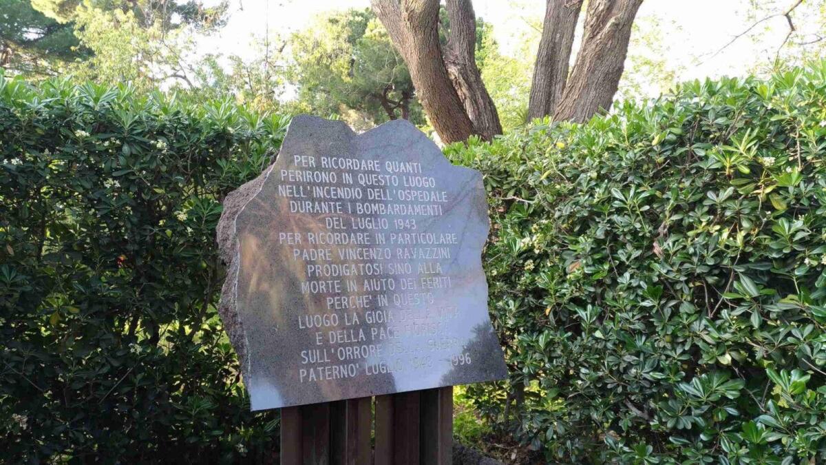 SVELATA STELE DEI BOMBARDAMENTI ALLA VILLA MONCADA - 