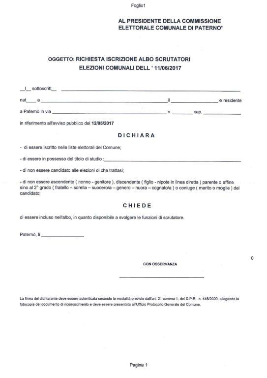 DAL 18 AL 23 MAGGIO LE DOMANDE PER GLI SCRUTATORI - TUTTE LE ISTRUZIONI