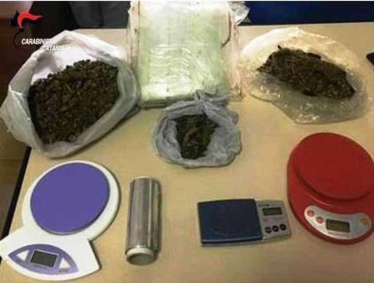 PATERNO': ARRESTATO 38ENNE DETENEVA A CASA OLTRE 1 KG DI MARIJUANA - 