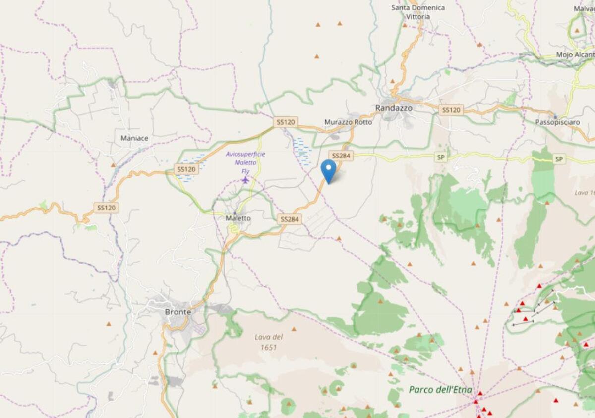 TERREMOTO SULL'ETNA - EPICENTRO MALETTO - 