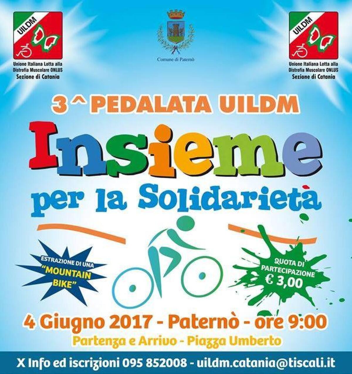 DOMENICA A PATERNÒ LA “PEDALATA UILDM – INSIEME PER LA SOLIDARIETÀ” - 