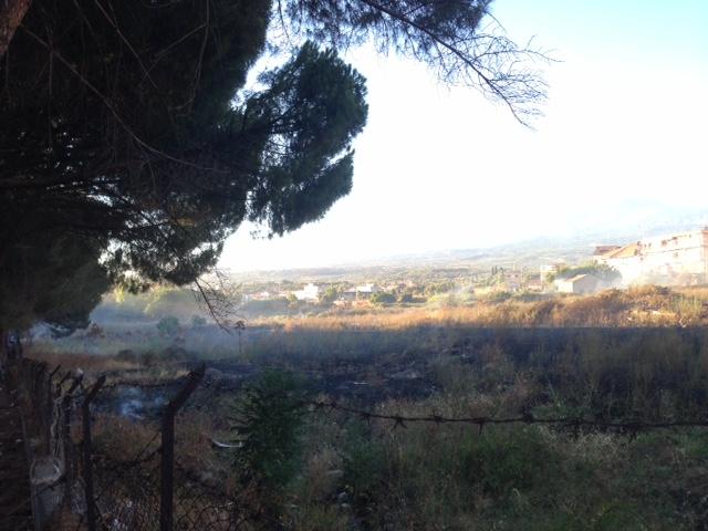 PATERNO’  INCENDIO DI STERPAGLIE IN VIA NAZARIO SAURO  – FOTO