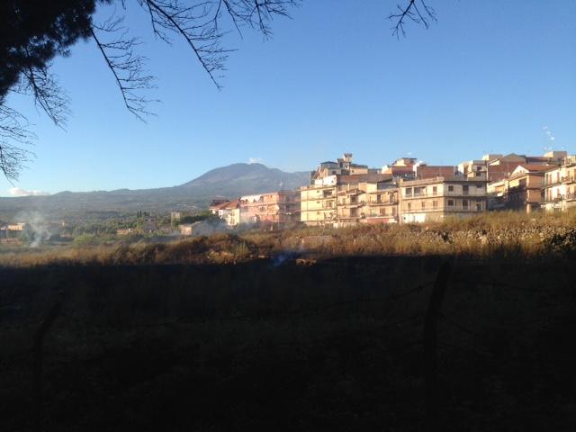 PATERNO’  INCENDIO DI STERPAGLIE IN VIA NAZARIO SAURO  – FOTO