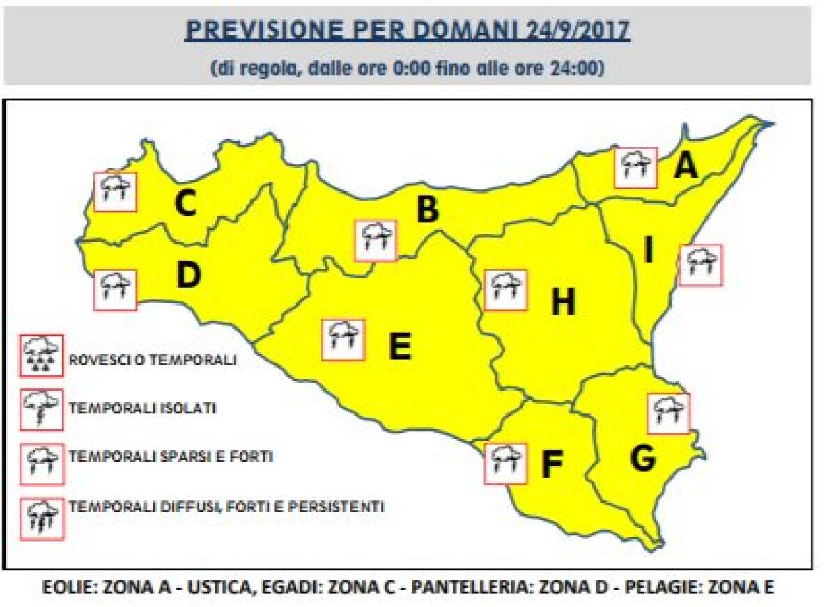 MALTEMPO, DOMANI “ALLERTA GIALLA” IN SICILIA - 