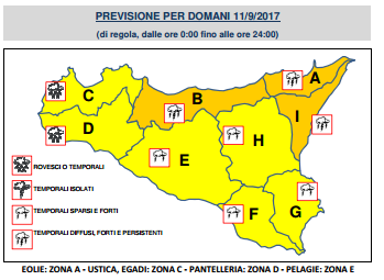 MALTEMPO, ALLERTA ARANCIONE DOMANI PER CATANIA