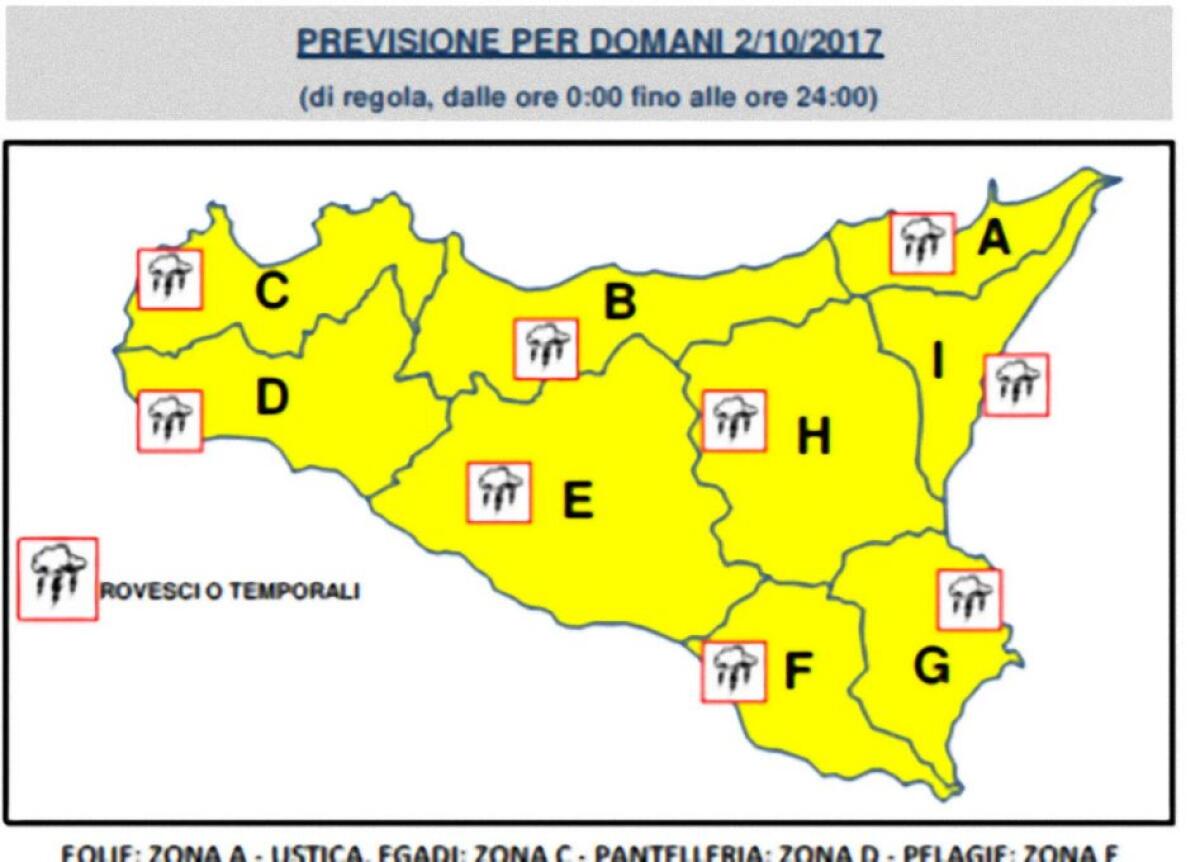 METEO SICILIA: ARRIVA IL MALTEMPO, DIRAMATA ALLERTA “GIALLA” PER DOMANI - 