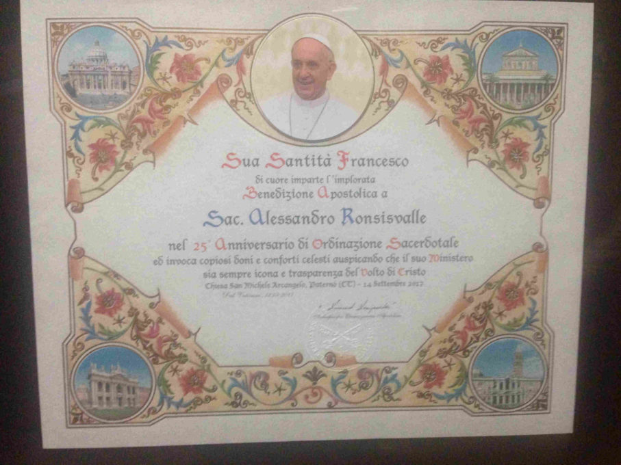 SETTE SACERDOTI CATANESI, ACCOLTI DA PAPA FRANCESCO, TRA DI LORO ANCHE DON ALESSANDRO DI PATERNO'