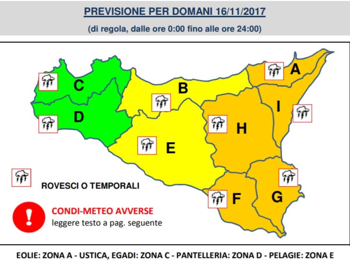 MALTEMPO, DOMANI ALLERTA ARANCIONE PER CATANIA - 