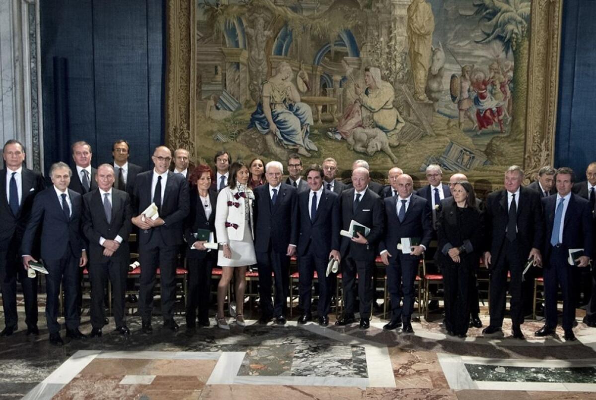 QUIRINALE, CONSEGNATE LE INSEGNE AI NUOVI CAVALIERI DEL LAVORO: FRA LORO, GIUSEPPE CONDORELLI - 