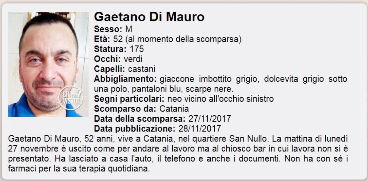 SCOMPARSO DA SAN NULLO, SI CERCA GAETANO DI MAURO. L’APPELLO DISPERATO DEI FAMILIARI - 