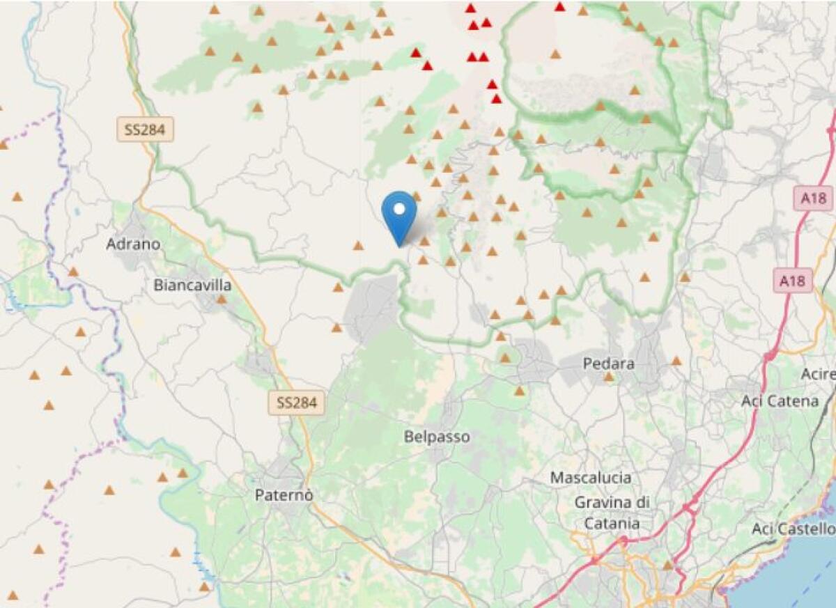 Leggera scossa magnitudo 2.2 a Ragalna - 