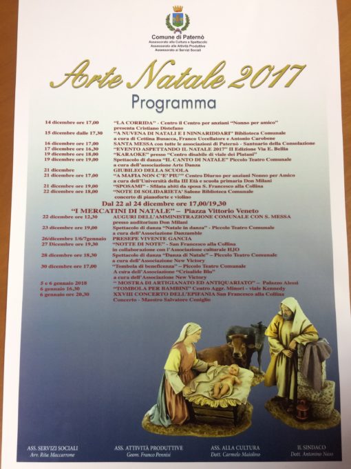 PATERNO': Presentato "Arte Natale 2017"