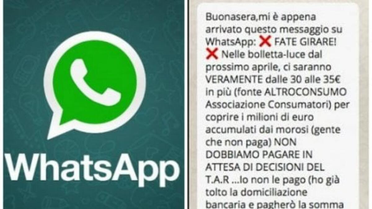 Su WhatsApp la bufala bollette Enel con 35 euro in più sulla luce - 