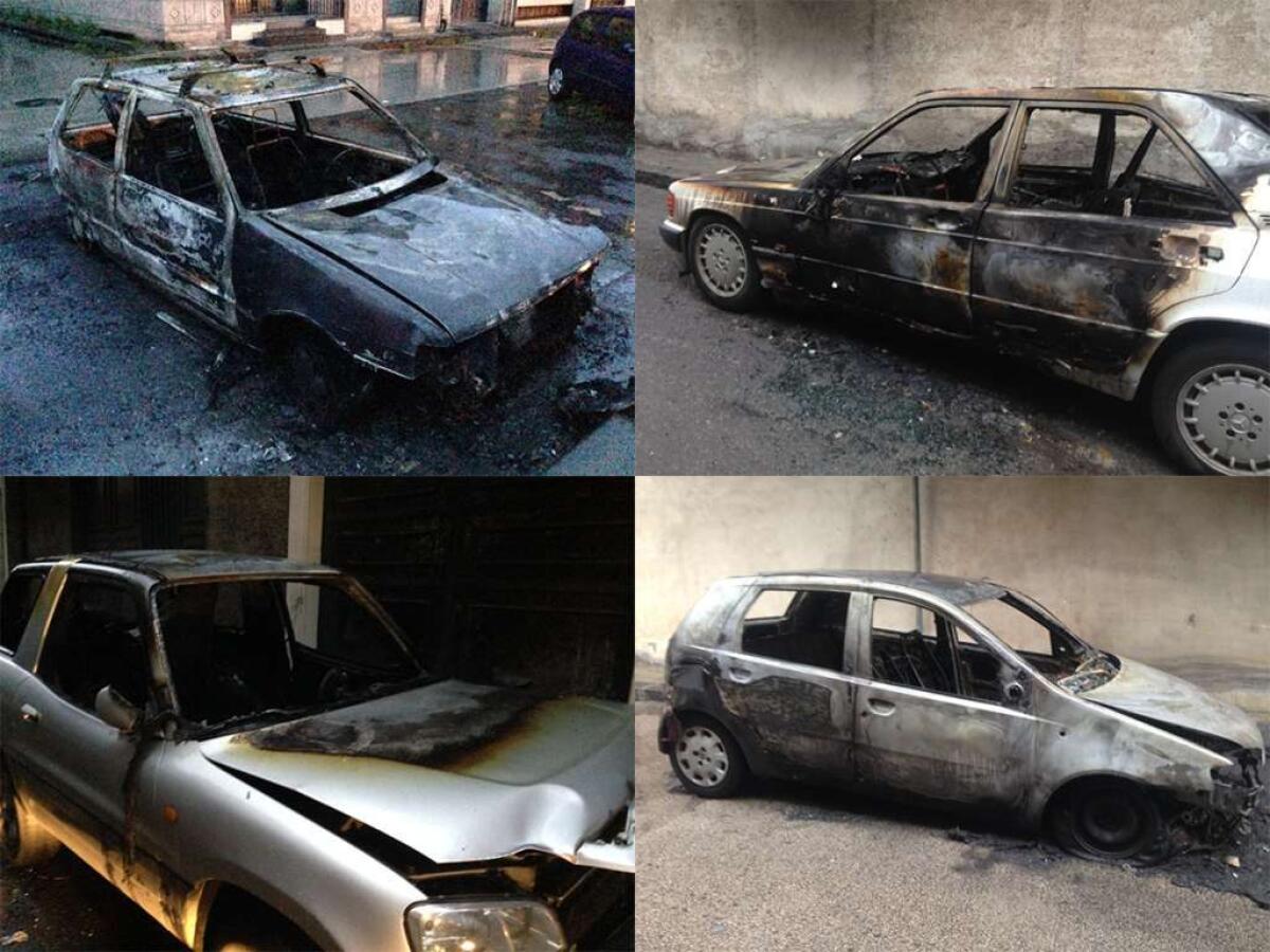 PATERNO': Notte di fuoco: 4 autovetture incendiate - Le foto - 