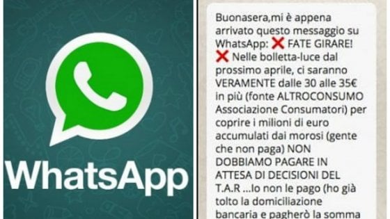 Su WhatsApp la bufala bollette Enel con 35 euro in più sulla luce