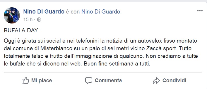 La bufala dell'autovelox a Misterbianco