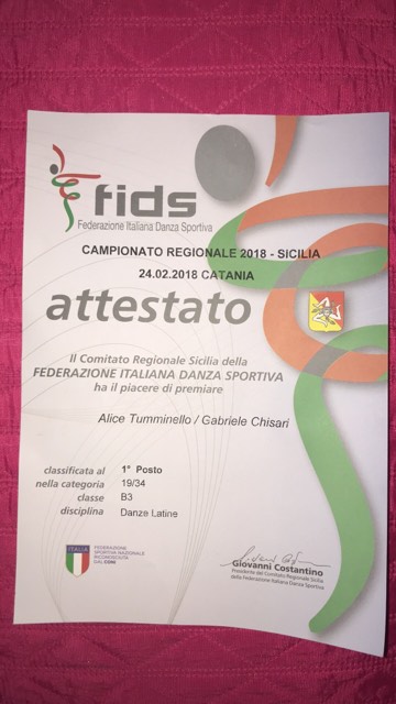 PATERNO’: ALICE E GABRIELE SUL GRADINO PIU’ ALTO DEI CAMPIONATI REGIONALI FIDS