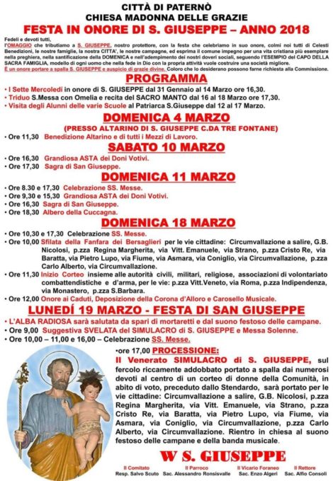 PATERNO': FESTA DI SAN GIUSEPPE 2018 - LE FOTO