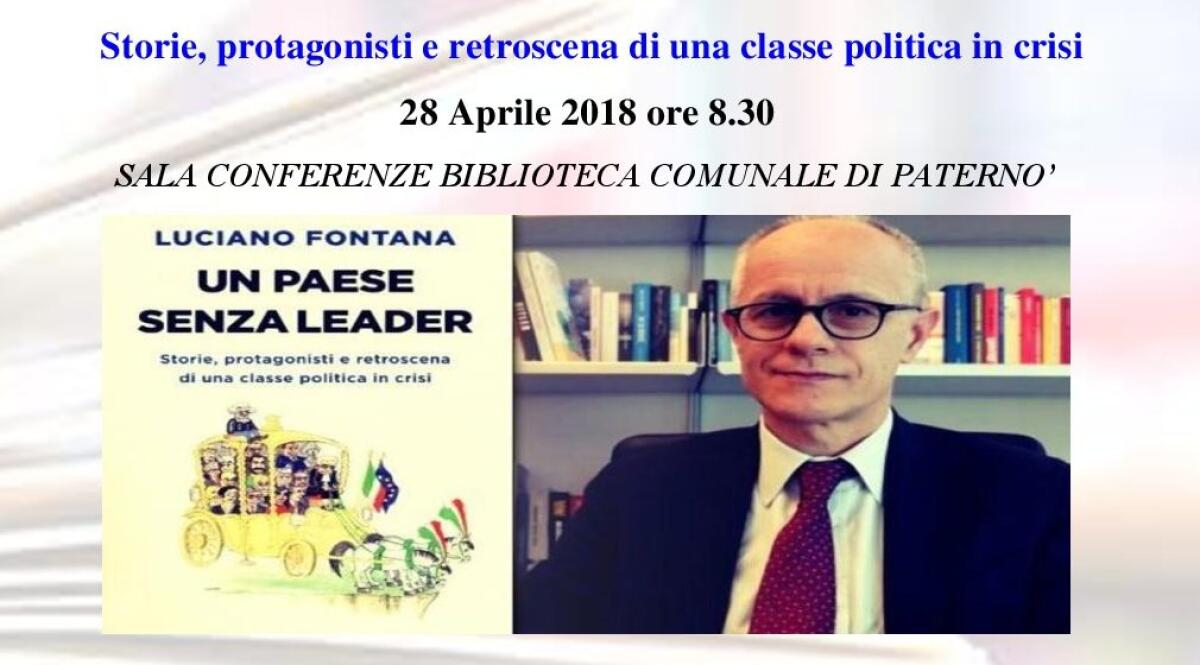 PATERNO':  Sabato, il Direttore del Corsera presenterà il suo libro "Un paese senza leader" - 