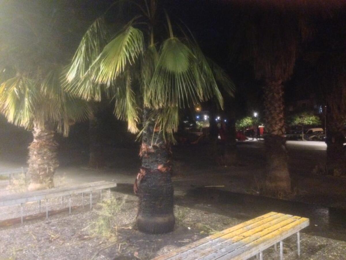 PATERNO': VANDALI IN AZIONE IN PIAZZA PUGLISI - FOTO - 