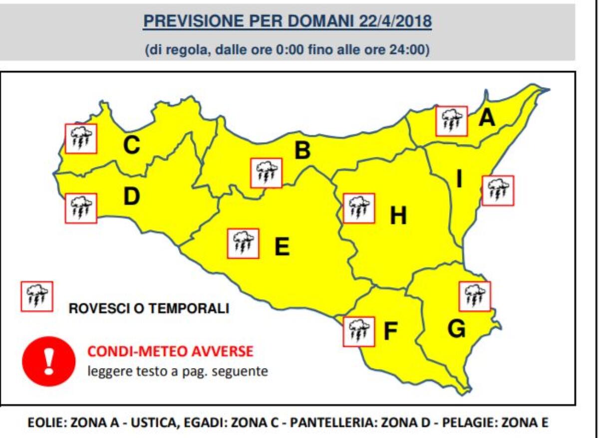 Allerta per pioggia e forte vento, per domani - 