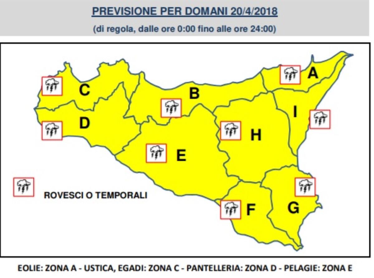 Allerta meteo Sicilia: codice giallo fino a domani - 