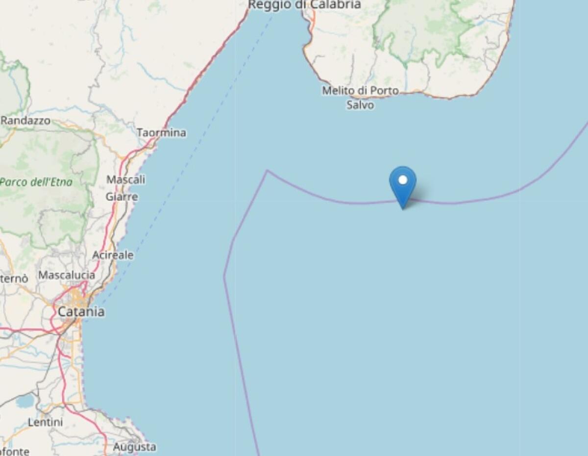 Scossa di terremoto al largo di Sicilia e Calabria: avvertita a Catania - 