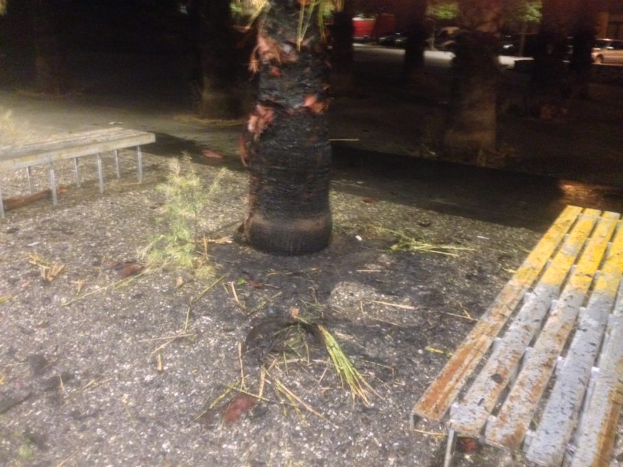 PATERNO': VANDALI IN AZIONE, IERI SERA IN PIAZZA PUGLISI - FOTO