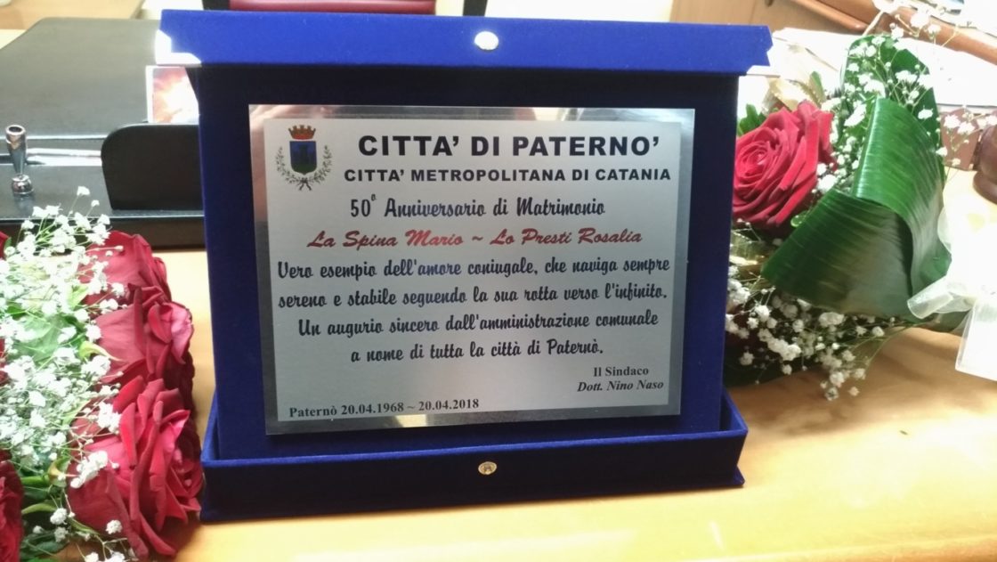 PATERNO': I 50 ANNI DI MATRIMONIO DI MARIO E ROSALIA