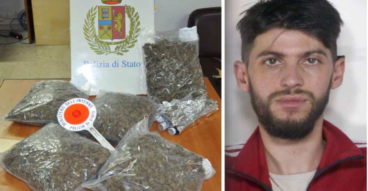 ADRANO: Sull'auto con cinque chili di marijuana, arrestato - 