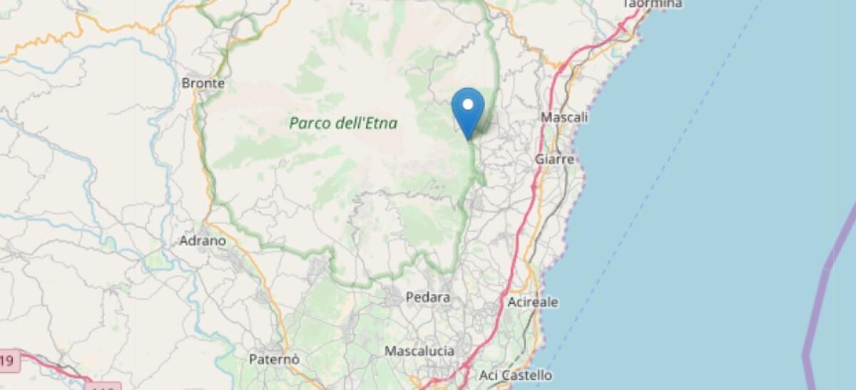 Terremoto di magnitudo ML 2.9, epicentro Milo - 