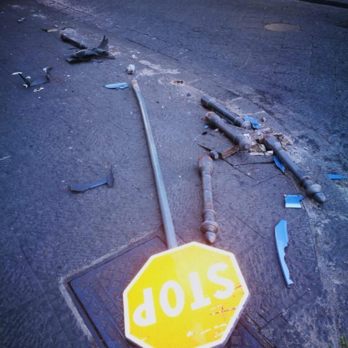 PATERNO': INCIDENTE "MISTERIOSO" IN VIA SANTA CATERINA - LE FOTO - 