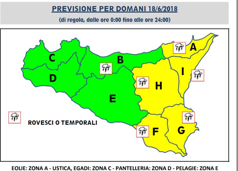 TORNA LA PIOGGIA, LA PROTEZIONE CIVILE DIRAMA UN ALLERTA GIALLA PER LA GIORNATA DI DOMANI