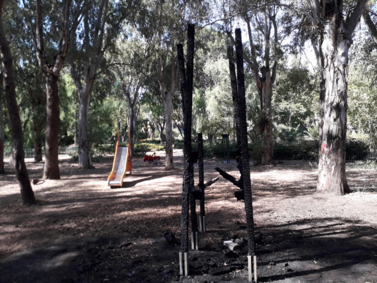 PATERNÒ: ATTO VANDALICO, DATO ALLE FIAMME  UN GIOCO ALLA VILLA MONCADA - 