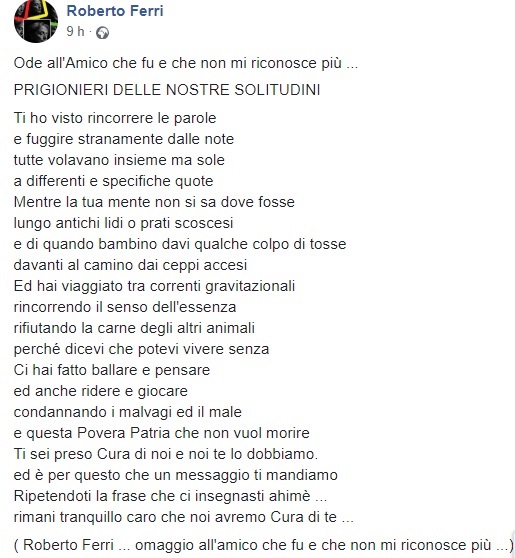 FRANCO BATTIATO SAREBBE AFFETTO DAL MORBO DI ALZHEIMER: POTREBBE NON TORNARE MAI PIÙ A CANTARE