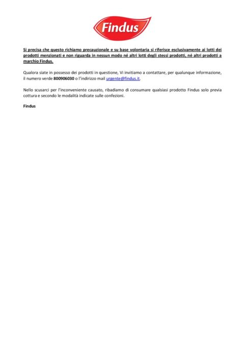 Findus richiama minestrone surgelato per potenziale presenza di Listeria monocytogenes