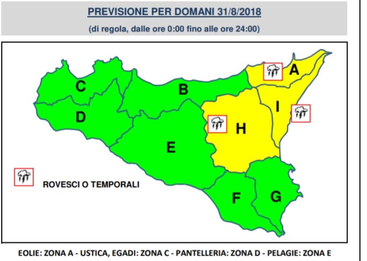 METEO: ALLERTA GIALLA PER LA GIORNATA DI DOMANI - 