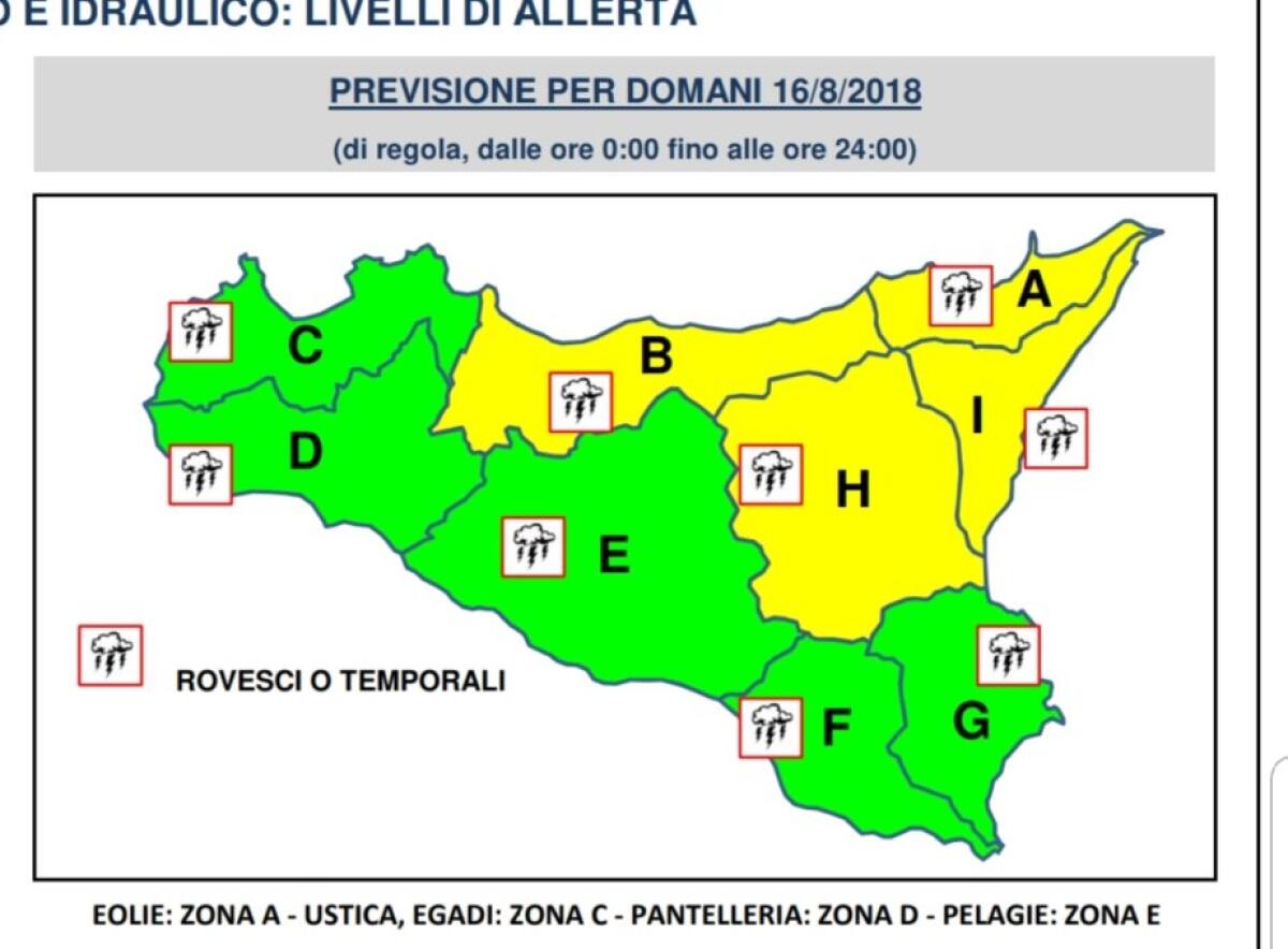 METEO: ALLERTA GIALLA PER LA GIORNATA DI DOMANI - 