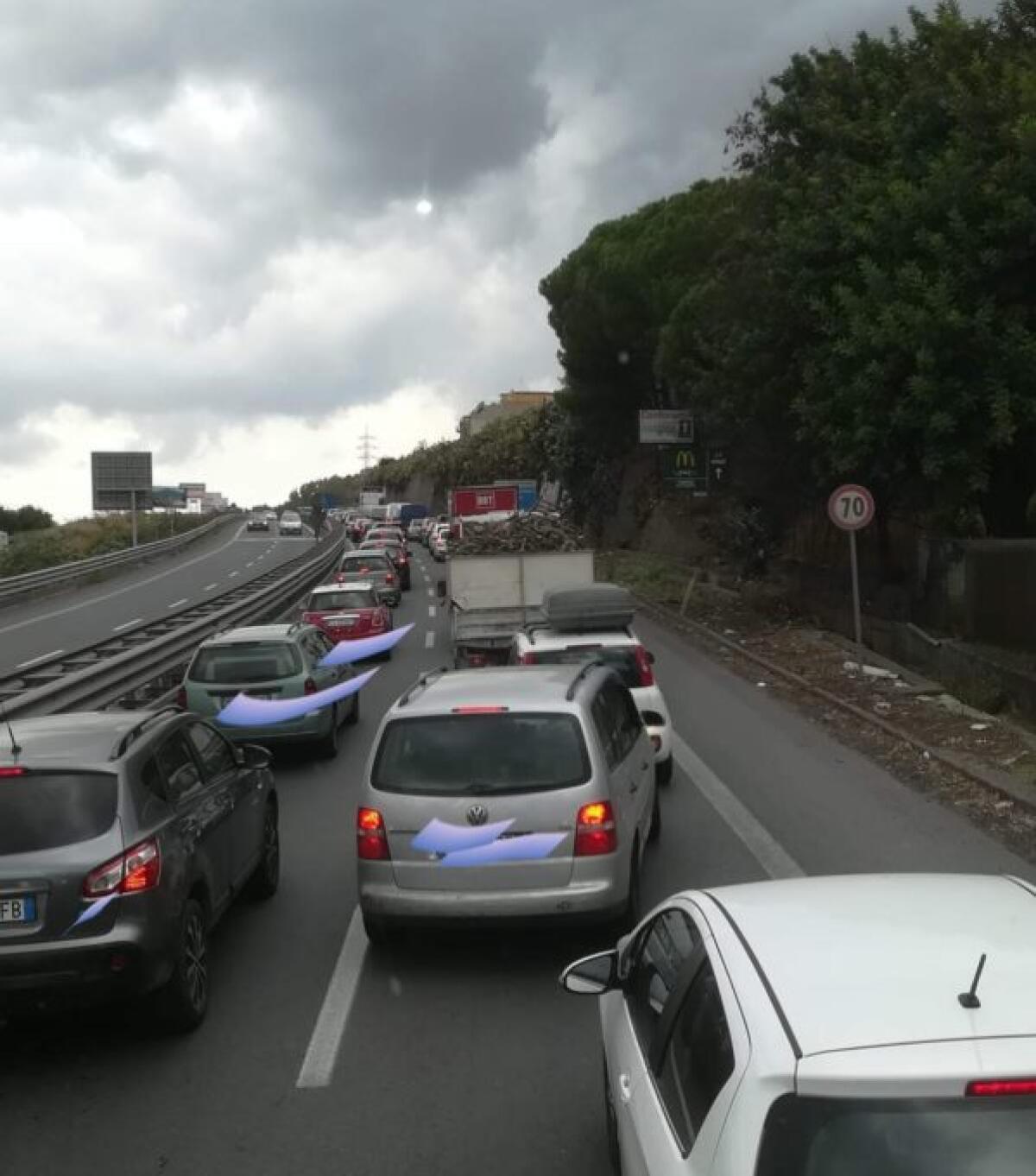 SS121 INCIDENTE NEI PRESSI DELLO SVINCOLO DI MISTERBIANCO - TRAFFICO BLOCCATO - 