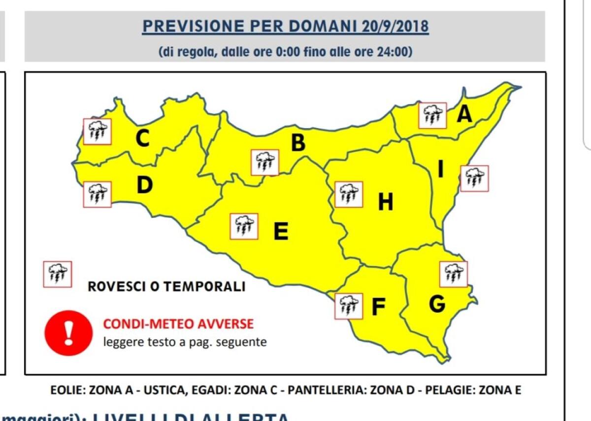 MALTEMPO IN SICILIA, È ANCORA ALLERTA “GIALLA” PER LA GIORNATA DI DOMANI - 