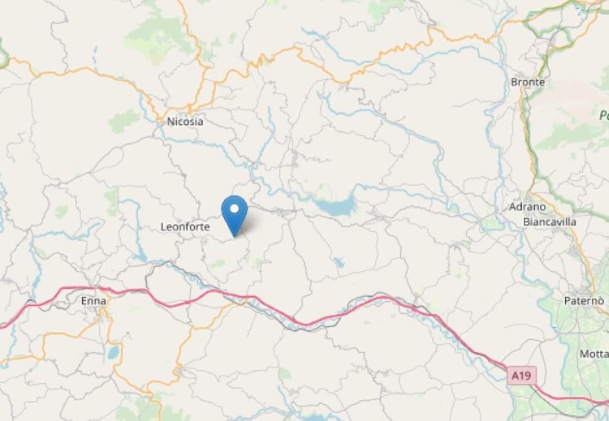 TERREMOTI: SCOSSA 3.3 IN PROVINCIA DI ENNA ALLE ORE 8.23,EPICENTRO AD ASSORO - 